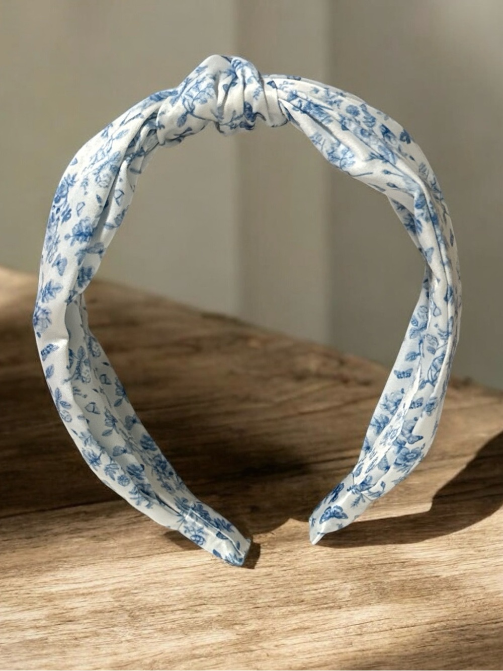 Blue Floral Knot Headband